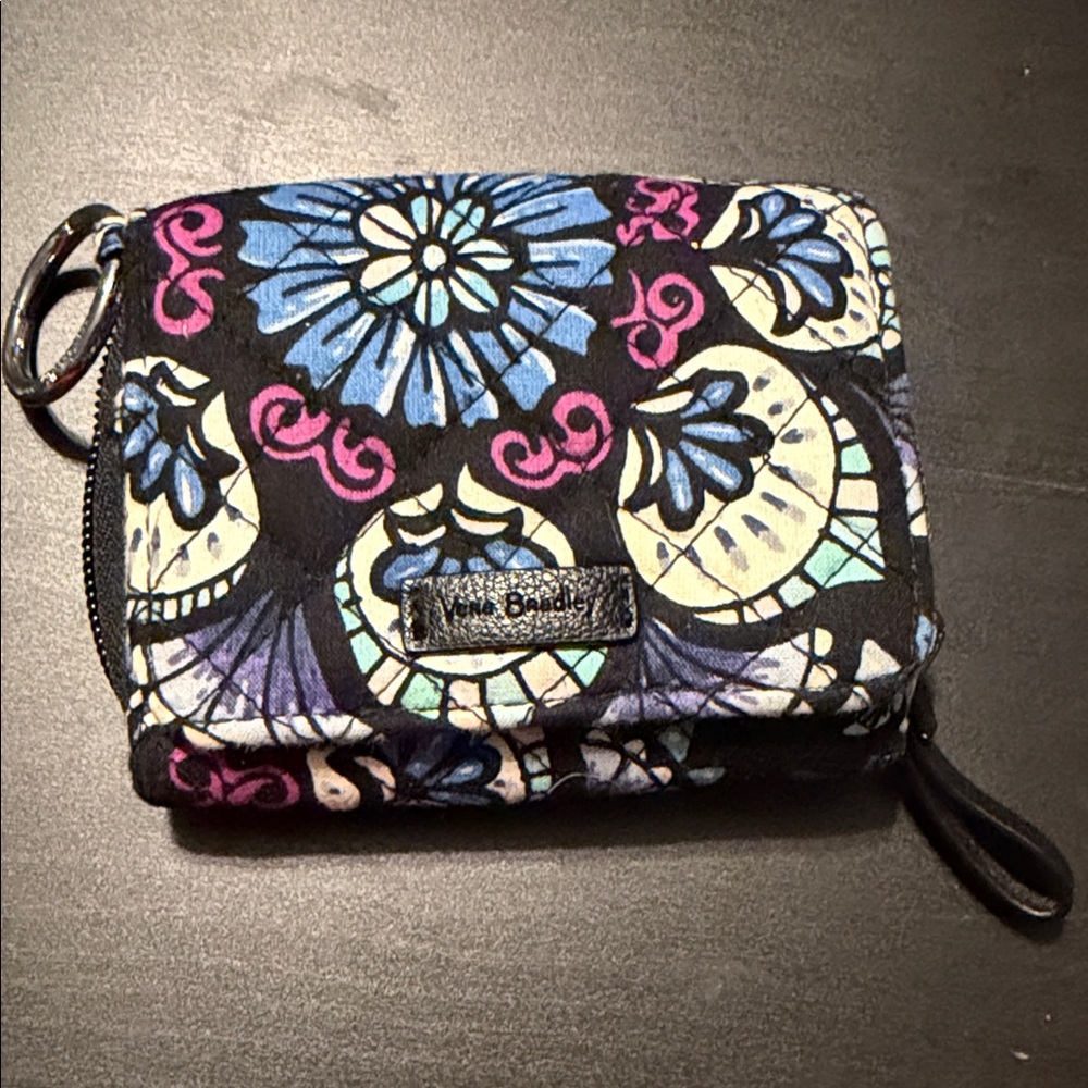 Vera Bradley Black and Blue Floral Wallet